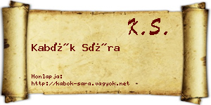 Kabók Sára névjegykártya