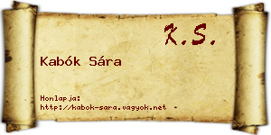 Kabók Sára névjegykártya